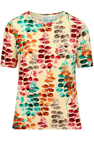 Bicalla T-Shirt Shirt Leaves Print - 07/red-brown (1-tlg) - Verkäufer: SENSCOIN GmbH