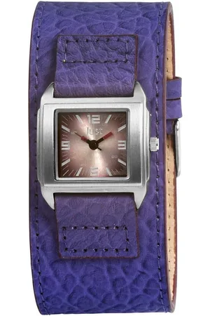 Just Watches Quarzuhr Square Just Damenuhr Echtlederband lila - Verkäufer: Shaghafi GmbH
