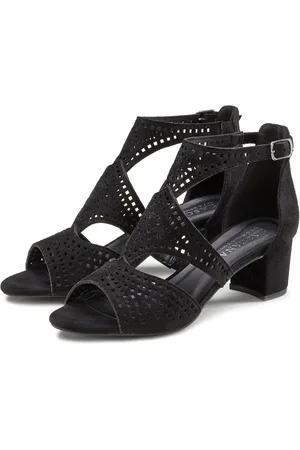 Lascana Sommerschuh Riemchensandalette Sandalette, Sommerschuh mit Cut-Outs und bequemen Blockabsatz VEGAN