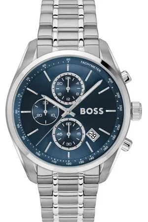HUGO BOSS Chronograph GRAND PRIX 44 1514226, Quarzuhr, Armbanduhr, Herrenuhr, Edelstahlarmband, analog, Tag