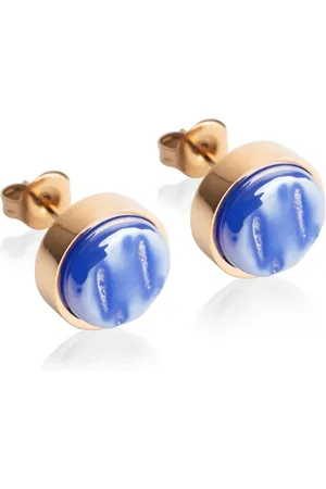 ALEXASCHA Paar Ohrstecker mit Ohrklemme Edelstahl Ohrstecker mit Stein • Perlmuttoptik • 8mm - Verkäufer: