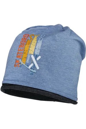 maximo Jerseymütze MINI BOY-Beanie middle Rollrand, Bügelmotiv, UV 50 Baumwolljersey - Verkäufer: Strickmoden Bruno Barthel - & CAPO
