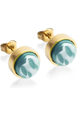 ALEXASCHA Paar Ohrstecker mit Ohrklemme Edelstahl Ohrstecker mit Stein • Perlmuttoptik • 8mm - Verkäufer: