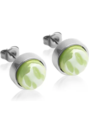 ALEXASCHA Paar Ohrstecker mit Ohrklemme Edelstahl Ohrstecker mit Stein • Perlmuttoptik • 8mm - Verkäufer: