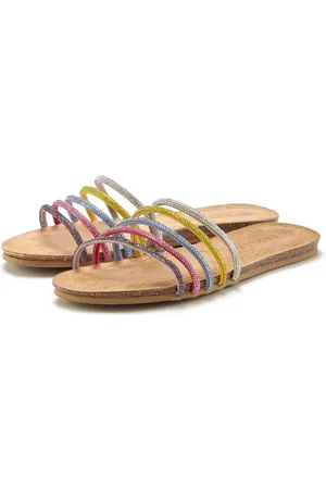 Lascana Mule, Sandale, offener Schuh, Sommerschuh, Pantolette mit Lederanteil & Strasssteinchen