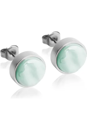 ALEXASCHA Paar Ohrstecker mit Ohrklemme Edelstahl Ohrstecker mit Stein • Perlmuttoptik • 8mm - Verkäufer: