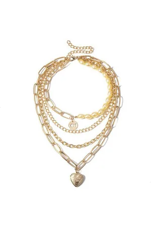 Karma Ketten-Set Kette Damen Layerkette Halskette Damenkette (4er Set, Damenhalskette mehrlagig mit Perlen), Damenschmuck Perlenkette Perlenschmuck - Verkäufer: Sanixa