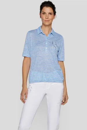 Rabe Print-Shirt Gestreiftes Poloshirt mit Strassdetails