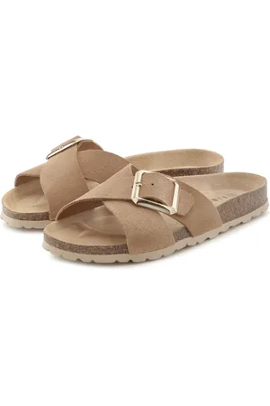 ELBSAND Mule, Sandale, offener Schuh, Pantolette aus hochwertigem Leder mit weichem Komfortkorkfußbett