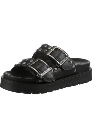Buffalo RAYA ARI Pantolette, Sommerschuh, Schlappen, Strandschuh mit Nietenverzierung
