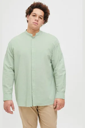 JACK & JONES Langarmhemd JJEBREEZE LINEN BLE BAND SHIRT LS SN PLS