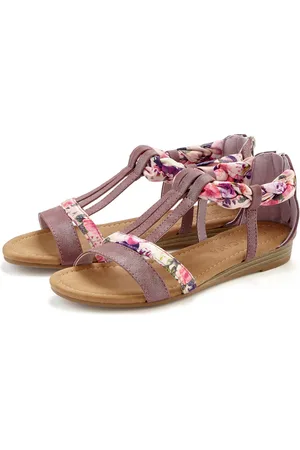 Lascana Sommerschuh Sandale Sandalette, Sommerschuh mit Verzierung und kleinem Keilabsatz VEGAN