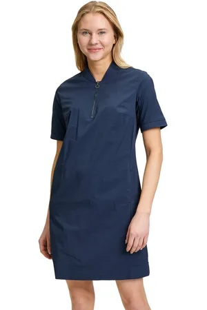 Betty & Co Druckkleid Betty & Co Casual-Kleid mit Rippbündchen Materialmix