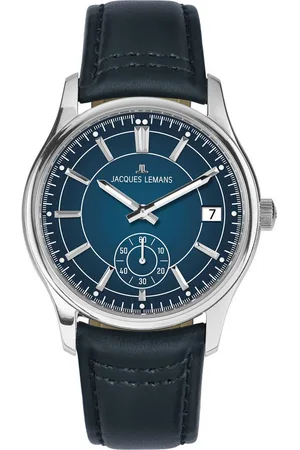 Jacques Lemans Quarzuhr Derby 1-2197B, Armbanduhr, Herrenuhr, Lederarmband, analog, Tag, kleine Sekunde
