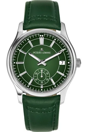 Jacques Lemans Quarzuhr Derby 1-2197C, Armbanduhr, Herrenuhr, Lederarmband, analog, Tag, kleine Sekunde