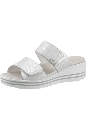 Waldläufer H-MICHELLE Pantolette, Keilabsatz, Sommerschuh, Schlappen mit dezenter Musterung, H-Weite
