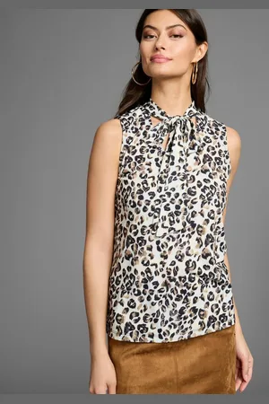 Laura Scott Shirttop im Leoparden-Look mit breiten Schleifenband - NEUE KOLLEKTION