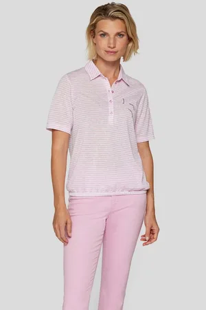 Rabe Print-Shirt Gestreiftes Poloshirt mit Strassdetails