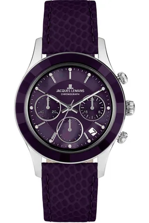 Jacques Lemans Chronograph Venice 1-2151J, Armbanduhr, Damenuhr, Lederarmband, Stoppfunktion, Datum, Perlmutt