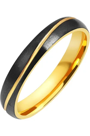 Akzent Partnerring Arvid aus Edelstahl, bicolor (schwarz/ goldfarben) Gr. 58 - 72 (Einzeln), Herren Ring - Verkäufer: Shaghafi GmbH