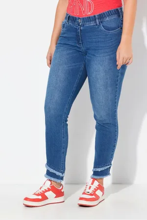 Ulla Popken Regular-fit-Jeans Jeans Sarah Fransensaum schmales Bein knöchellang - Verkäufer: Popken Fashion Group