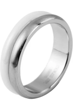 Akzent Fingerring Fatima aus Edelstahl/Keramik, silberfarben/weiß, Gr. 52 - 58 (Einzeln), Damen Ring - Verkäufer: Shaghafi GmbH