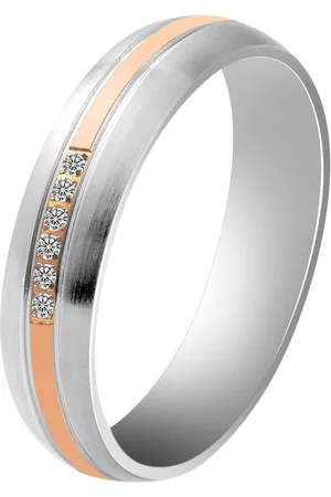 Akzent Partnerring Dilma aus Edelstahl, Similibesatz, bicolor, Gr. 48 - 62 (Einzeln), Damen Ring - Verkäufer: Shaghafi GmbH