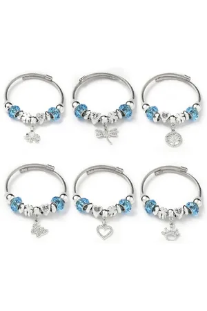Eyecatcher Armkette Charm-Armband mit funkelnden Anhängern – Edelstahl & Glasperlen (kein Set) - Verkäufer: