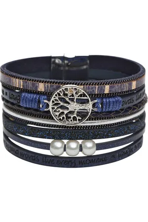 Karma Armband Damen Wickelarmband mit Lebensbaum Anhänger (Damenschmuck Armschmuck, Boho Schmuck in verschiedenen Farben), Magnetverschluss, PU-Leder Armband mit Spruch - Verkäufer: Sanixa