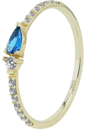 Akzent Fingerring Makayla 333/- Gold mit blauen Zirkonia, Gelbgold, 8 Karat, Gr 52 (Einzeln) - Verkäufer: Shaghafi GmbH