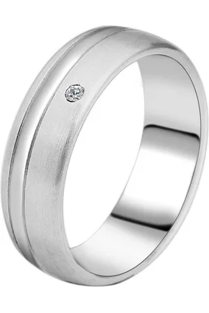 Akzent Partnerring Slight Elegance aus Edelstahl, Similibesatz, , Gr. 50 (Einzeln), Damen Ring - Verkäufer: Shaghafi GmbH