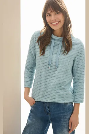 CECIL 3/4-Arm-Shirt mit Struktur Muster