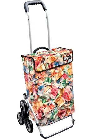 JAMES Einkaufstrolley MONEY - stabiler Einkaufswagen mit individuellem Design, Handmade in Austria - Einkaufsbegleiter mit viel Stauraum - trägt 40kg - Verkäufer: Warenhaus 23
