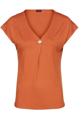 Laura Scott Kurzarmshirt mit schmückendem Knopf in Perlmutt-Optik - NEUE KOLLEKTION