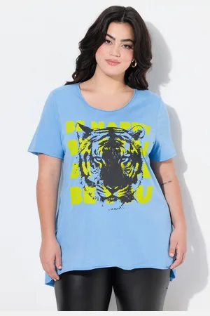 Angel of Style T-Shirt T-Shirt A-Linie Schriftzug und Tiger - Verkäufer: Popken Fashion Group