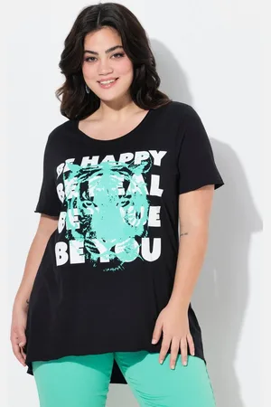 Angel of Style T-Shirt T-Shirt A-Linie Schriftzug und Tiger - Verkäufer: Popken Fashion Group
