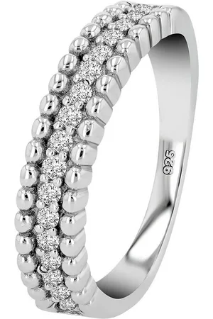 Akzent Silberring Asya 925/- Echt Silber rhodiniert, mit Zirkoniabesatz, Ř 52 - 60 (Einzeln) - Verkäufer: Shaghafi GmbH