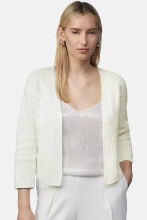 Comma, Strickjacke Kurzer Ripp-Cardigan mit Pailletten Pailletten - Verkäufer: s.Oliver