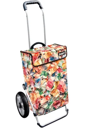 JAMES Einkaufstrolley MONEY - stabiler Einkaufswagen mit individuellem Design, Handmade in Austria - Einkaufsbegleiter mit viel Stauraum - trägt 40kg - Verkäufer: Warenhaus 23