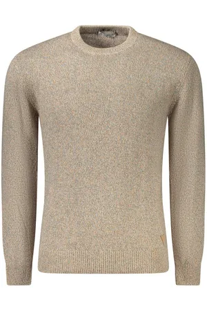 Guess Strickpullover Beiger Herrenpullover mit Rundhalsausschnitt und Kontrastdetails - Verkäufer: Redeve