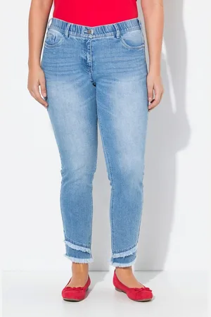 Ulla Popken Regular-fit-Jeans Jeans Sarah Fransensaum schmales Bein knöchellang - Verkäufer: Popken Fashion Group