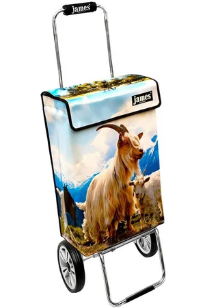 JAMES Einkaufstrolley MECKER - stabiler Einkaufswagen mit individuellem Design, Handmade in Austria - Einkaufsbegleiter mit viel Stauraum - trägt 40kg - Verkäufer: Warenhaus 23