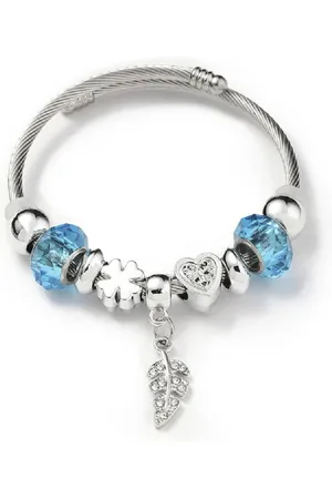 Eyecatcher Armkette Charm-Armband mit funkelnden Anhängern – Edelstahl & Glasperlen (kein Set) - Verkäufer: