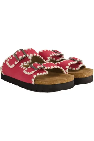 STUDIO UNTOLD Leder-Pantolette Kantenstickerei Kork-Tieffußbett Sandalette - Verkäufer: Popken Fashion Group