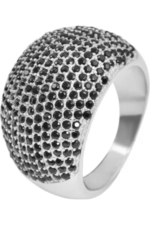 Akzent Silberring Aniana 925/- Echt Silber rhodiniert, schwarzer Zirkoniabesatz, Ř (Einzeln), Damen Ring - Verkäufer: Shaghafi GmbH