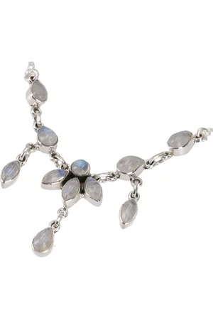 GURU-SHOP Silberkette Indische Boho Silberkette mit Halbedelsteinen,.. - Verkäufer: