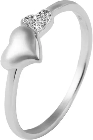 Akzent Silberring Henny 925/- Echt Silber rhodiniert, Zirkoniabesatz, Herz, Ř 52 - (Einzeln), Damen Ring - Verkäufer: Shaghafi GmbH