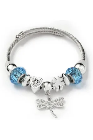 Eyecatcher Armkette Charm-Armband mit funkelnden Anhängern – Edelstahl & Glasperlen (kein Set) - Verkäufer: