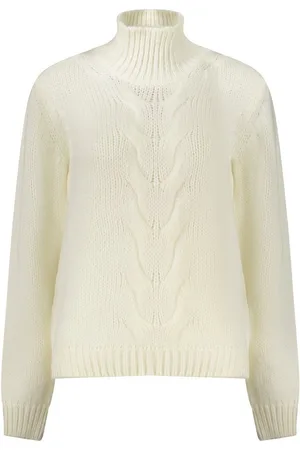 K-Way Strickpullover Damenpullover Weiß mit Hohem Kragen – Moderne Kontrastdetails - Verkäufer: Redeve