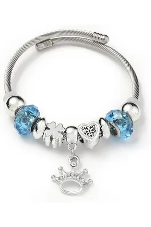 Eyecatcher Armkette Charm-Armband mit funkelnden Anhängern – Edelstahl & Glasperlen (kein Set) - Verkäufer: